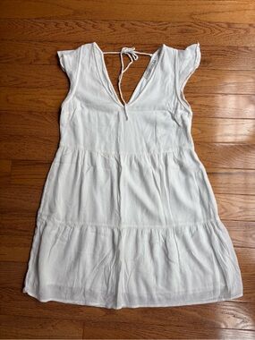 Abercrombie & Fitch Dress Women’s S White V-Neck Tie-Back Short Sleeve Cotton.